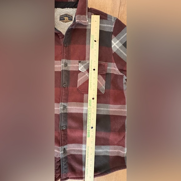 Freedom Foundry Men's Plaid Flannel cozy fur lined Shirt Jacket - Picture 5 of 7
